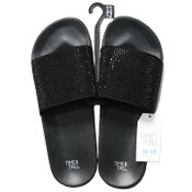 Wholesale - LADIES BLACK SLIDE SANDAL W/BLING SIZE 11/12 C/P 12, UPC: 723261035511